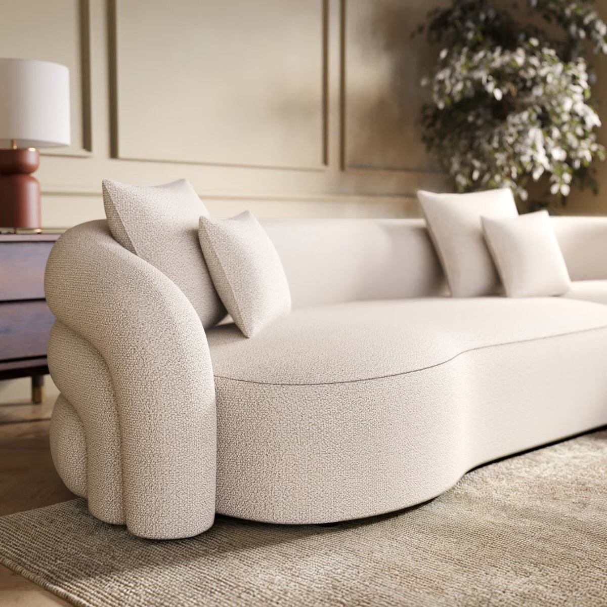 4 Seater Corner Sofa Couch with Scatter Cushions