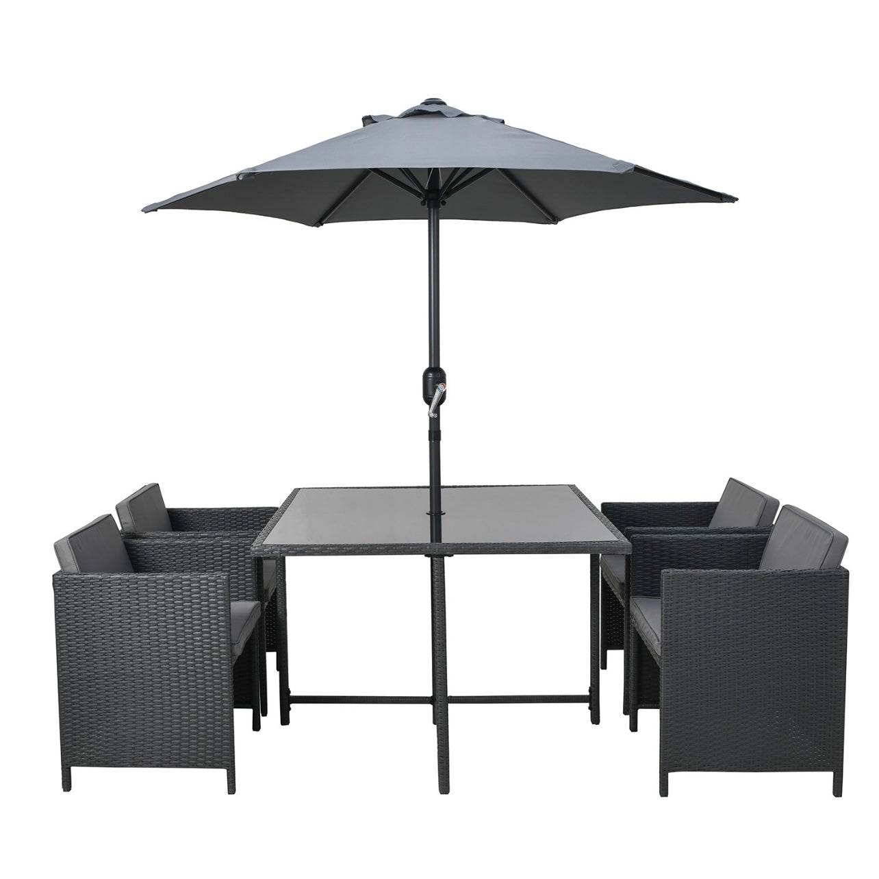 Rattan Garden Dining Set Seats 4 Outdoor Patio