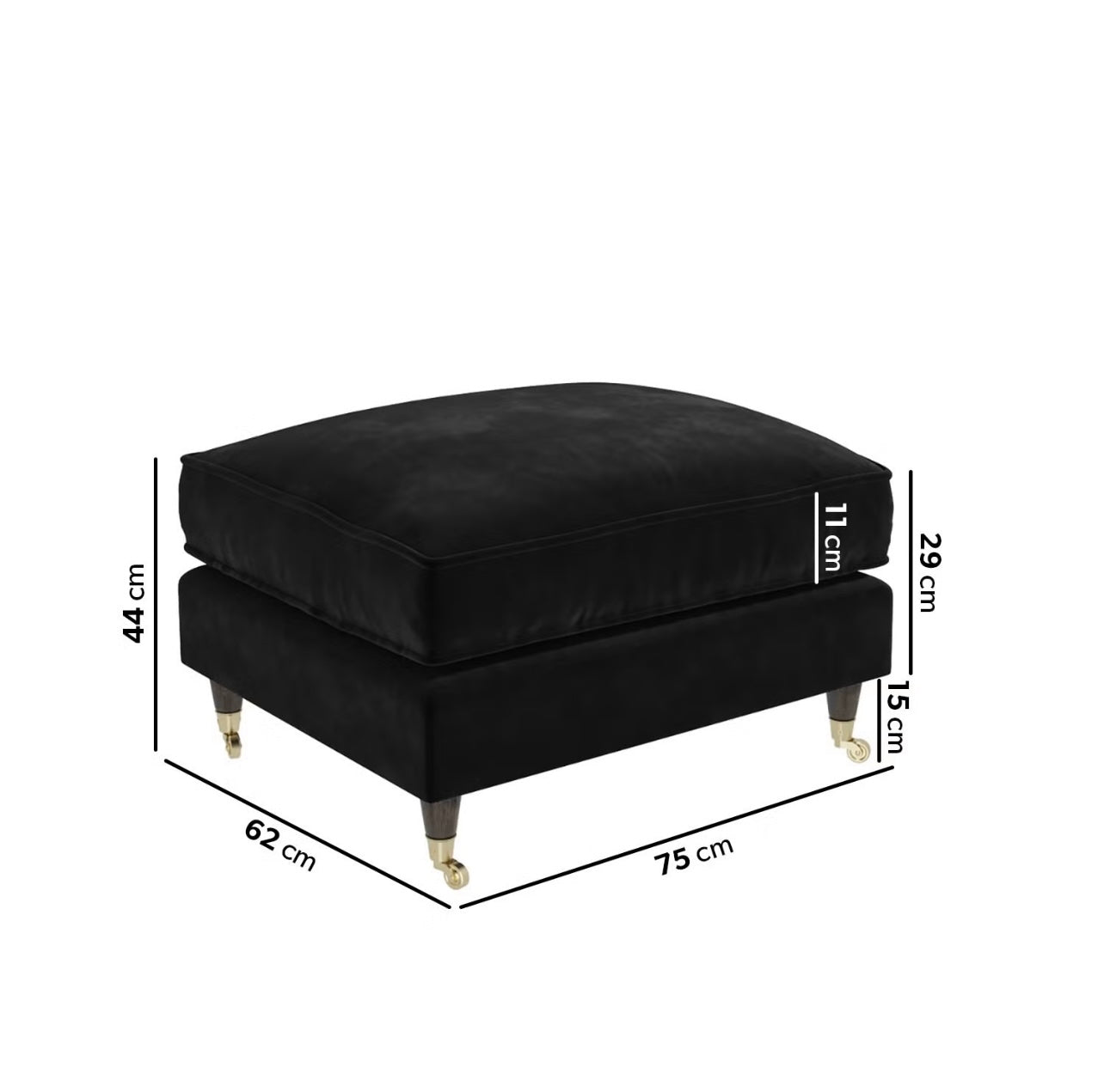 Velvet Footstool Ottoman Pouffe Upholstered Soft Stool