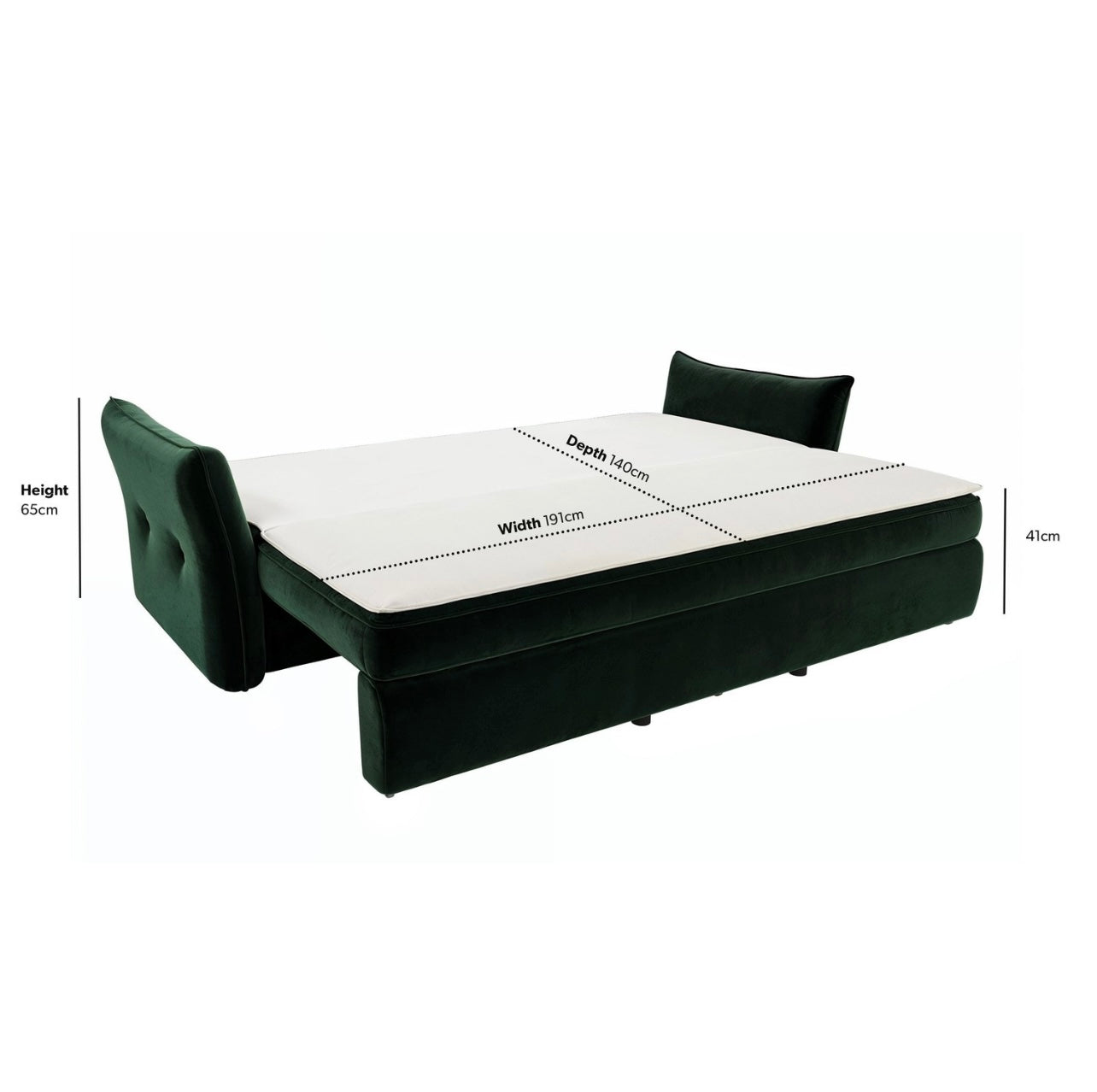 Sofa Bed 3 Seater Velvet Sleeper Sofa with Mattress and Cushions