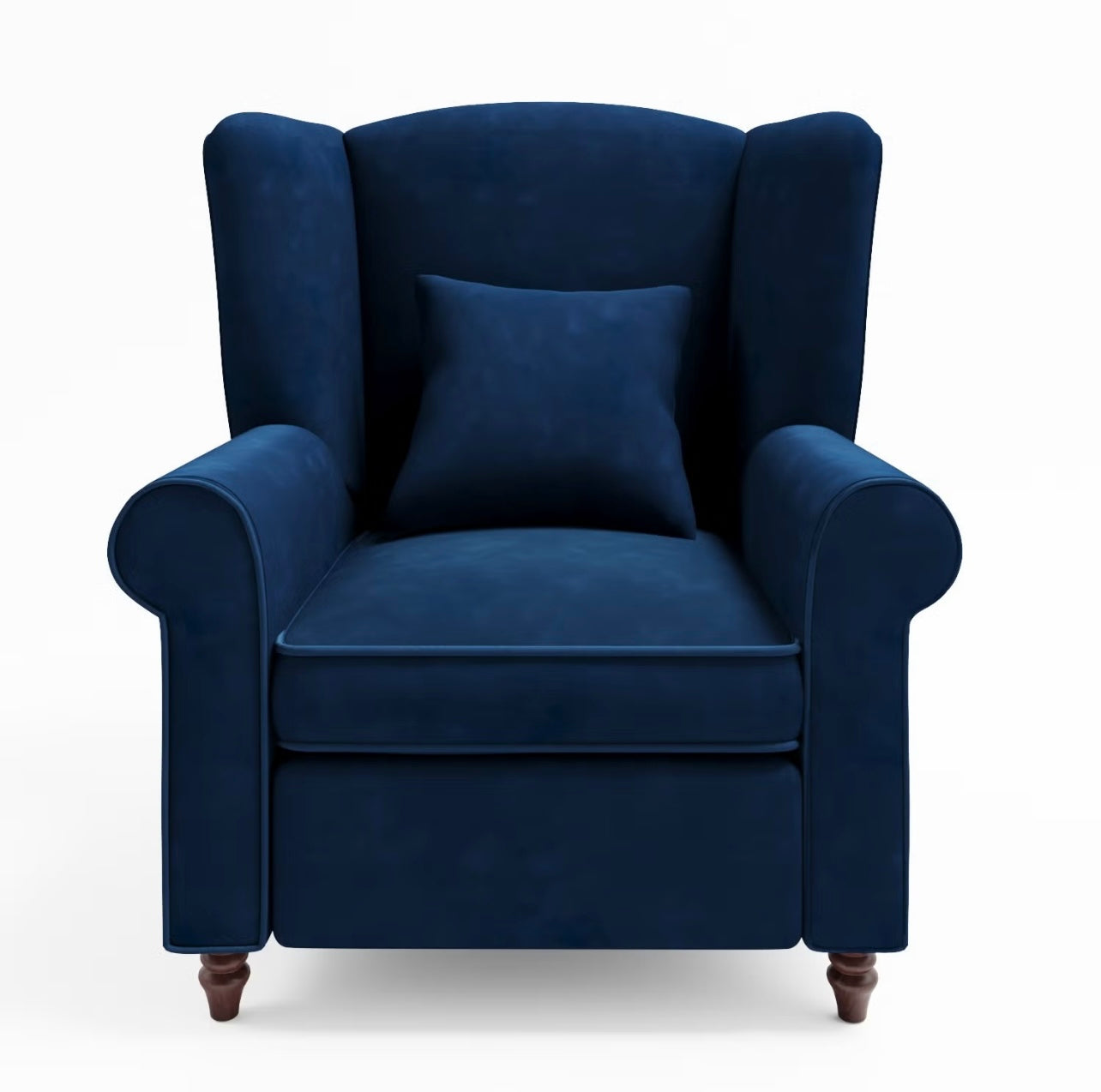 Velvet Armchair with Supportive Back