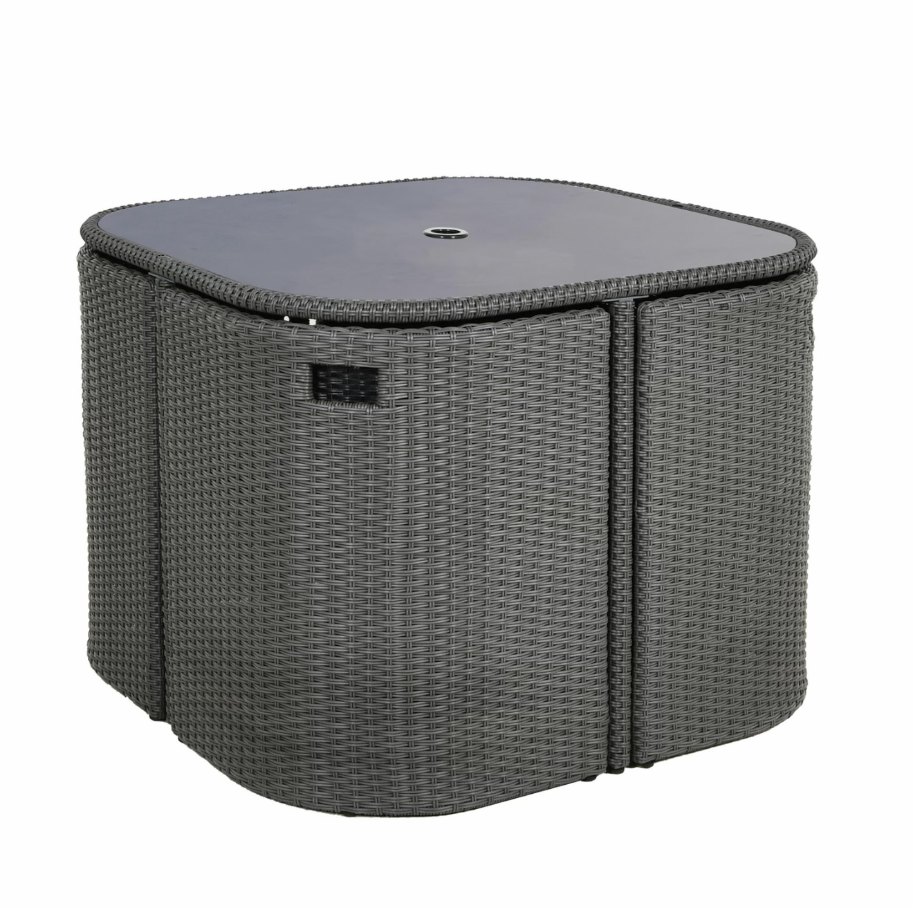 Rattan Garden Dining Set 4 Seater Grey Outdoor Patio