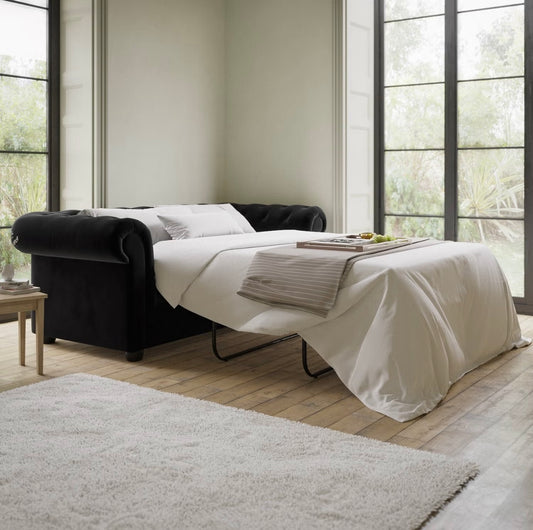 Velvet Sofa Bed Three Seater Sleeper Sofa with Mattress