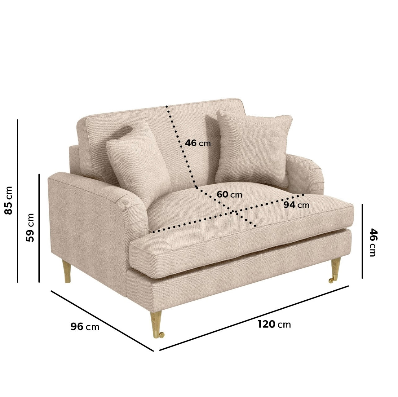 Loveseat Sofa Couch 2 Seater with Cushions