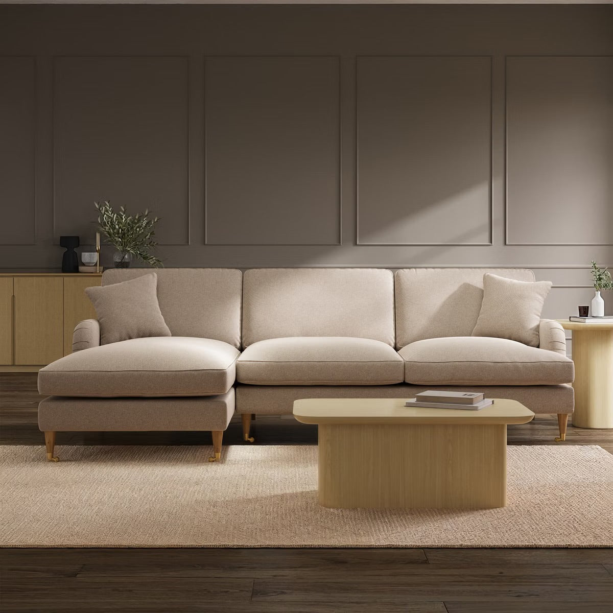 4 Seater Sofa L-Shaped Corner Couch with Cushions