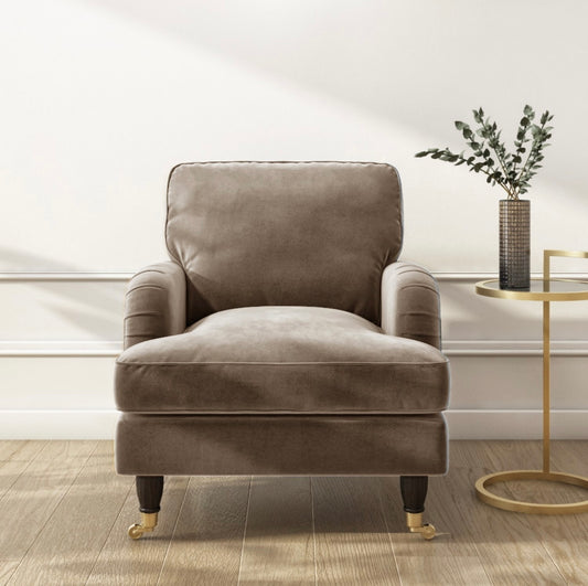 Velvet Armchair Upholstered Accent Chair Plush and Modern