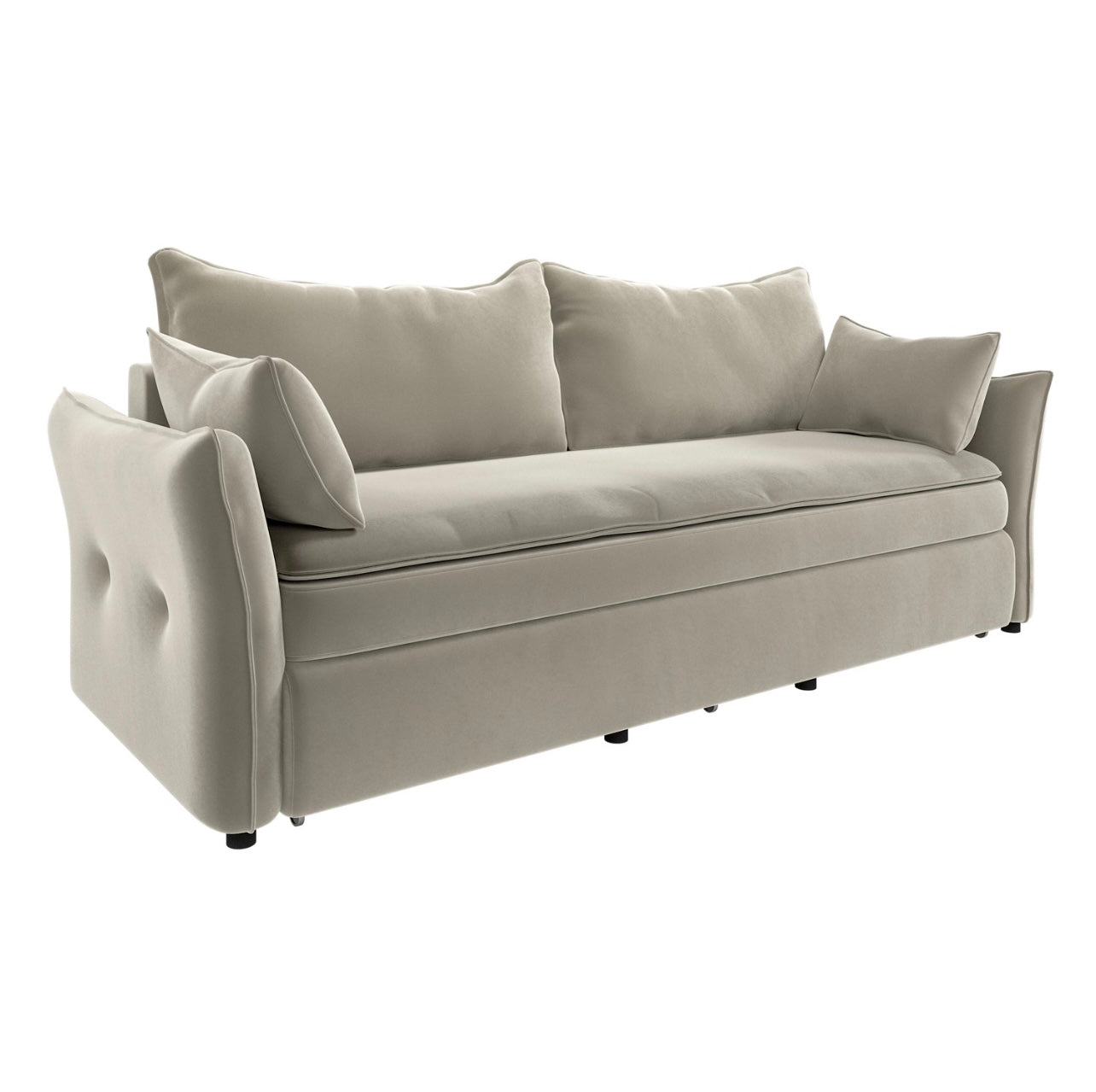 Sofa Bed 3 Seater Velvet Sleeper Sofa with Mattress and Cushions