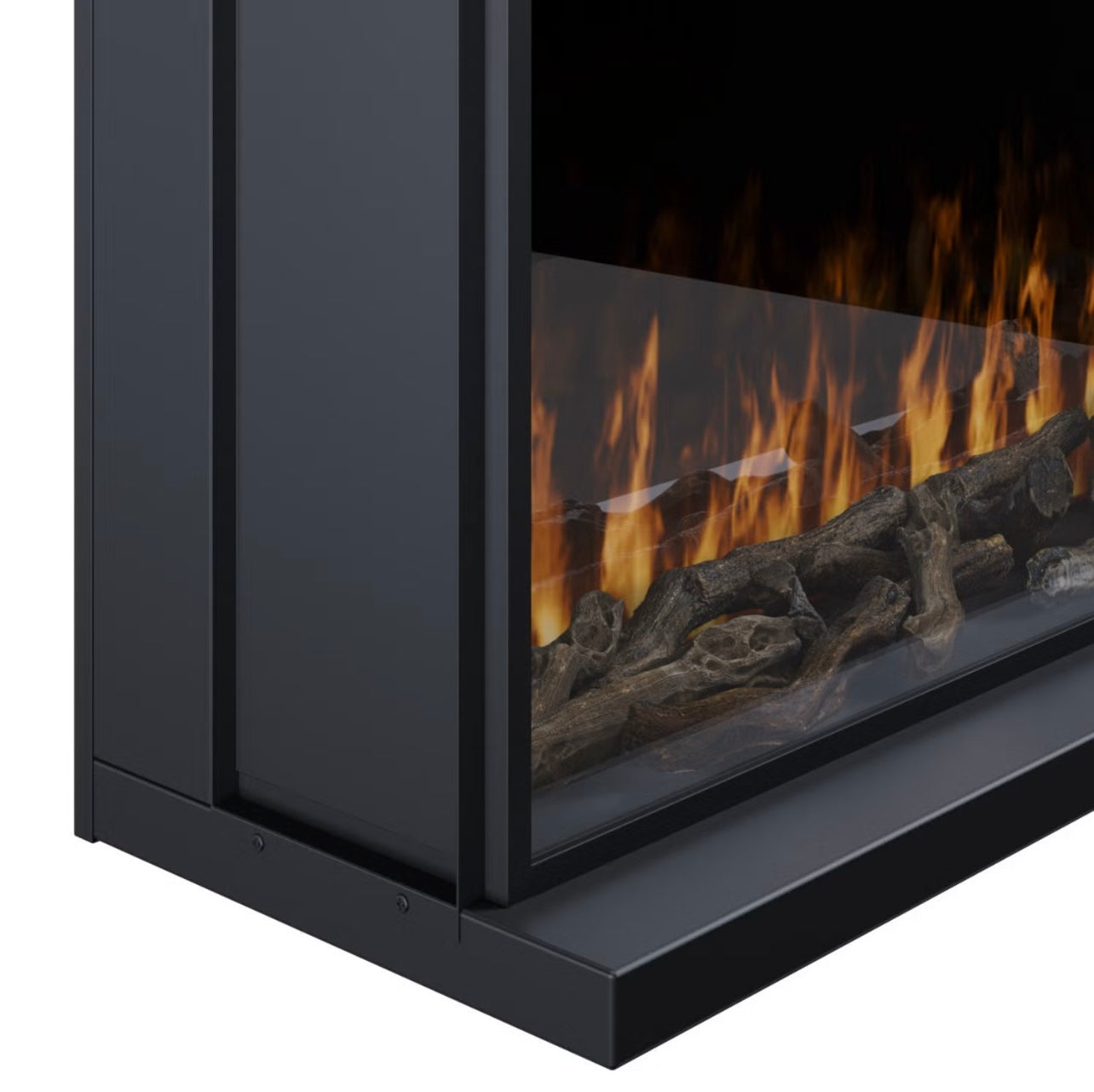 Inset Media Wall Electric Fire with LED Flame and Remote Control