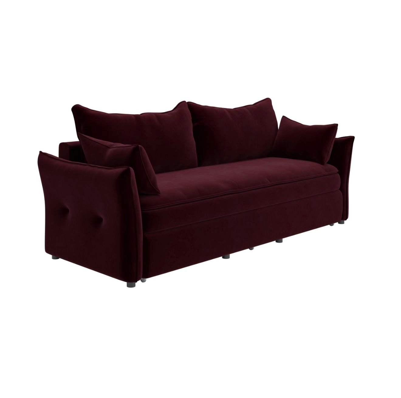 Sofa Bed 3 Seater Velvet Sleeper Sofa with Mattress and Cushions