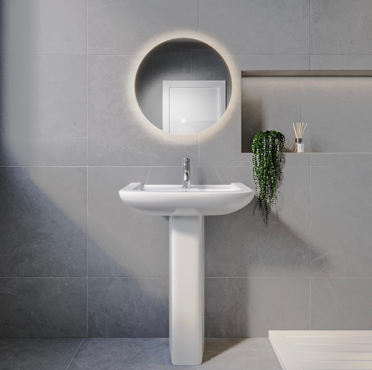 Bathroom Suite Walk in Shower with Toilet and Basin