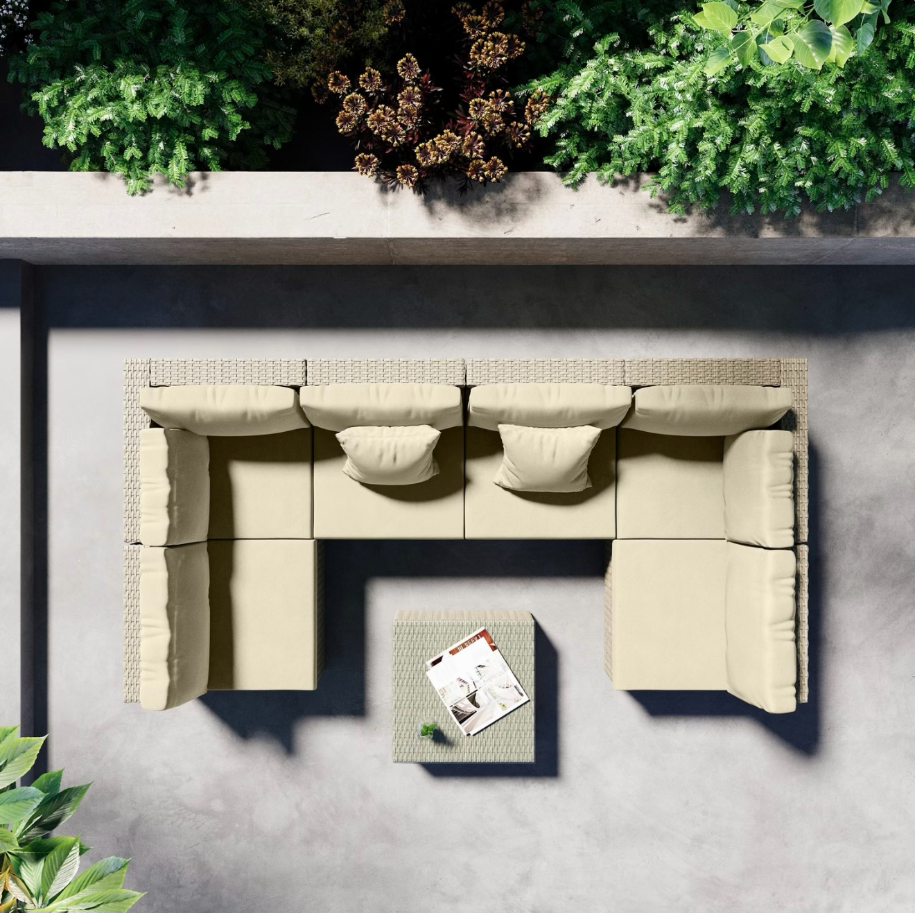 Rattan Garden Sofa Set 6 Seater Outdoor Patio