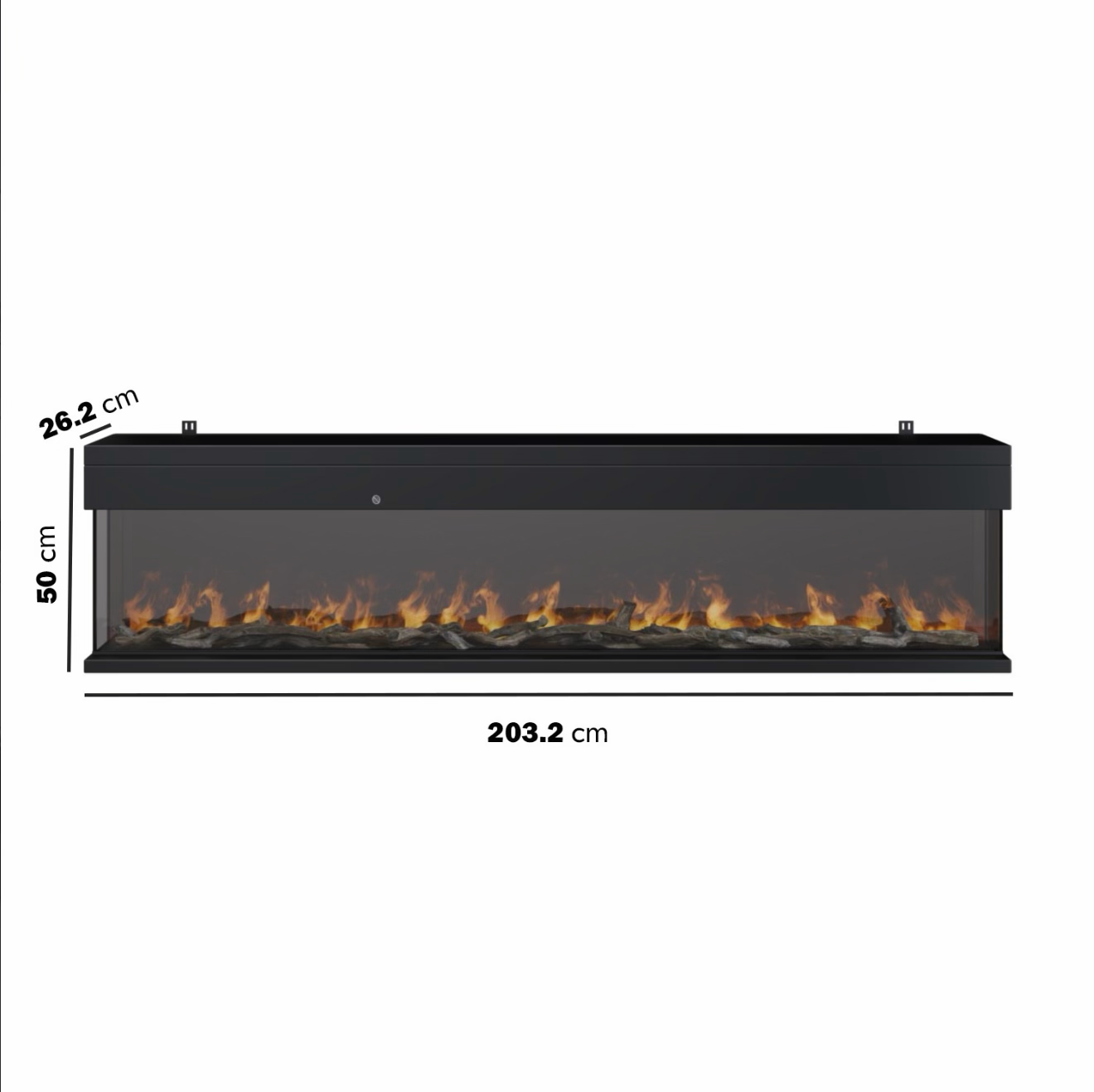 Media Wall Inset Electric Fire with LED Flame and Remote Control
