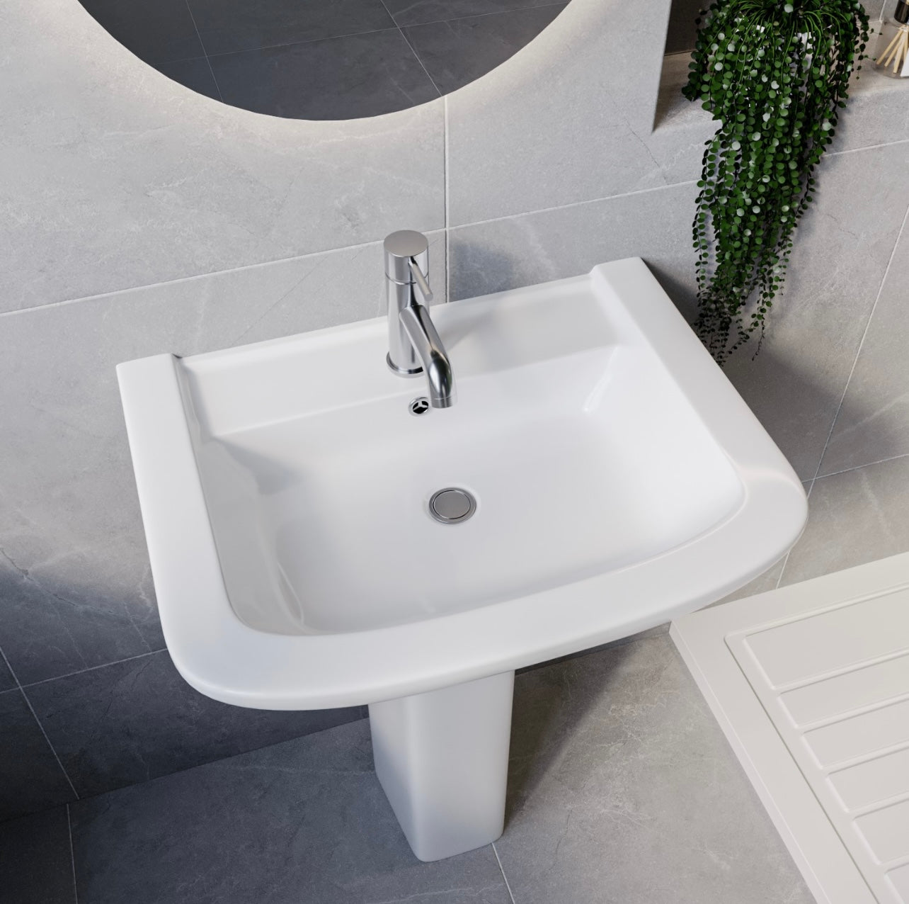 Bathroom Suite Walk in Shower with Toilet and Basin