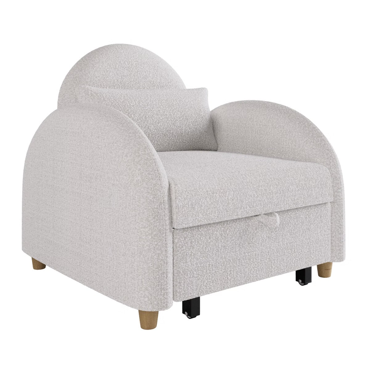 Single Chair Bed Wooden Chaise Lounge Sofa Bed