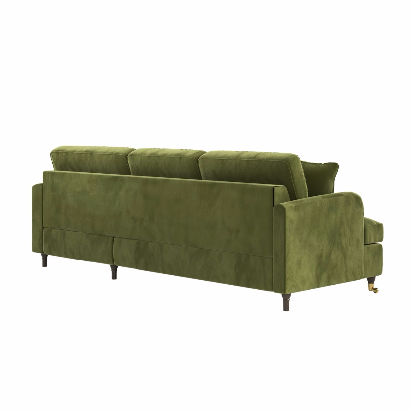 Sofa Bed Four Seater Velvet Sleeper Sofa with Mattress and Cushions