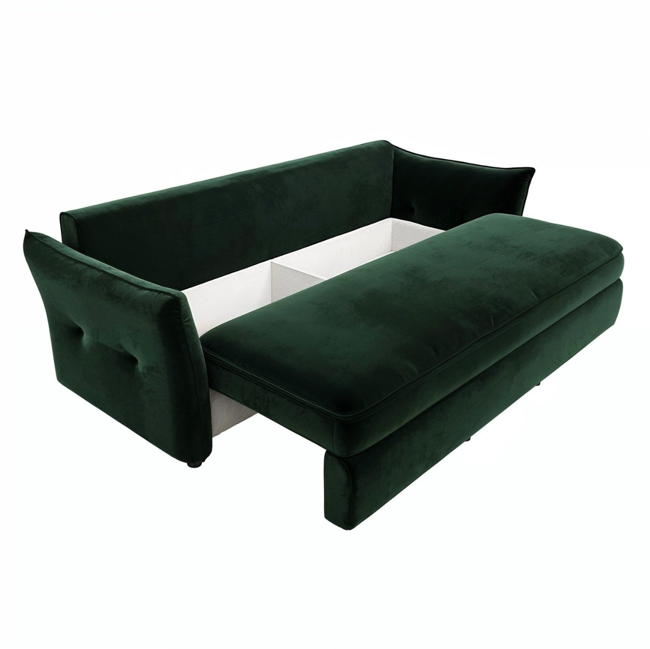 Sofa Bed 3 Seater Velvet Sleeper Sofa with Mattress and Cushions