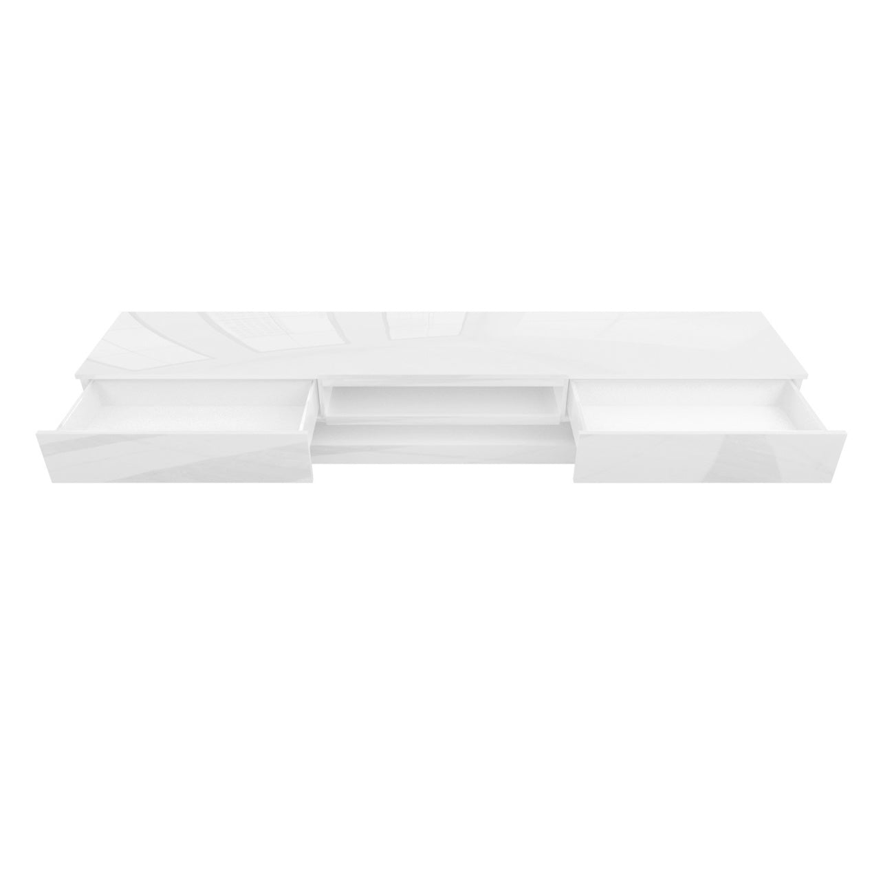 Large TV Unit in White with LEDs and Remote Control