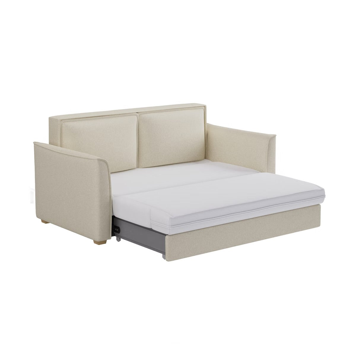 Fabric Sofa Bed 2 Seater Sleeper Sofa with Mattress and Cushions