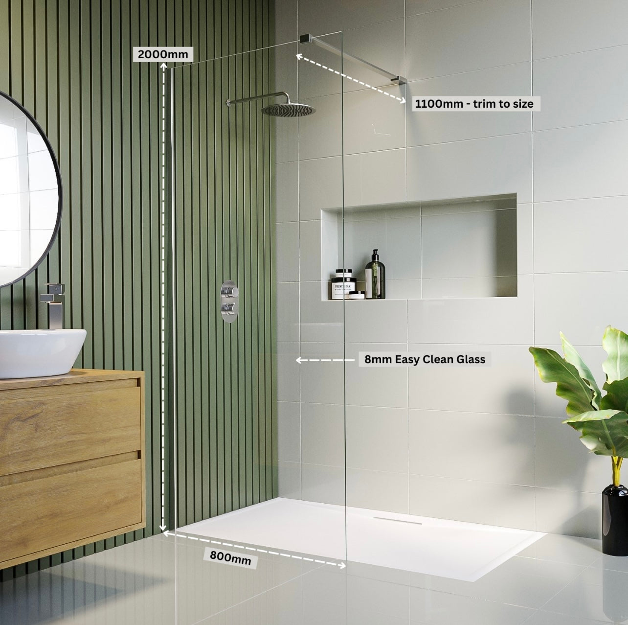 Bathroom Suite Walk in Shower with Toilet and Basin