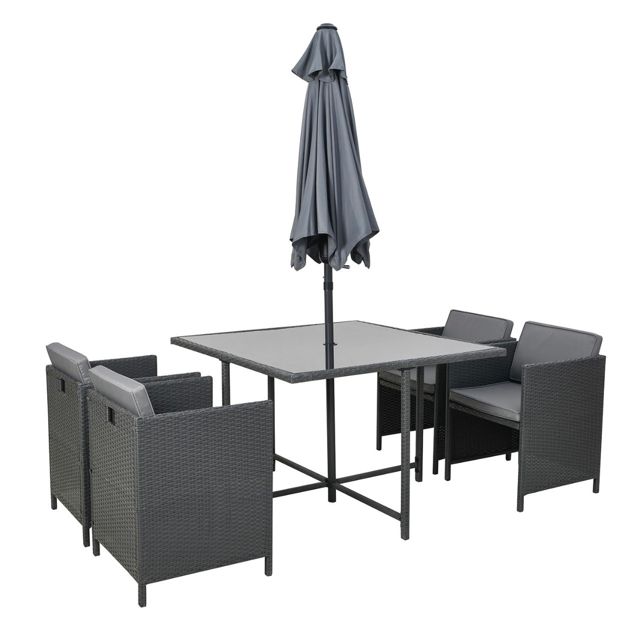 Rattan Garden Dining Set Seats 4 Outdoor Patio