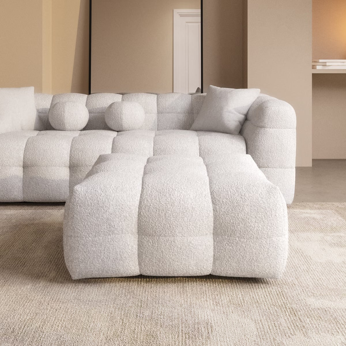 Footstool Ottoman Pouffe Upholstered Stool