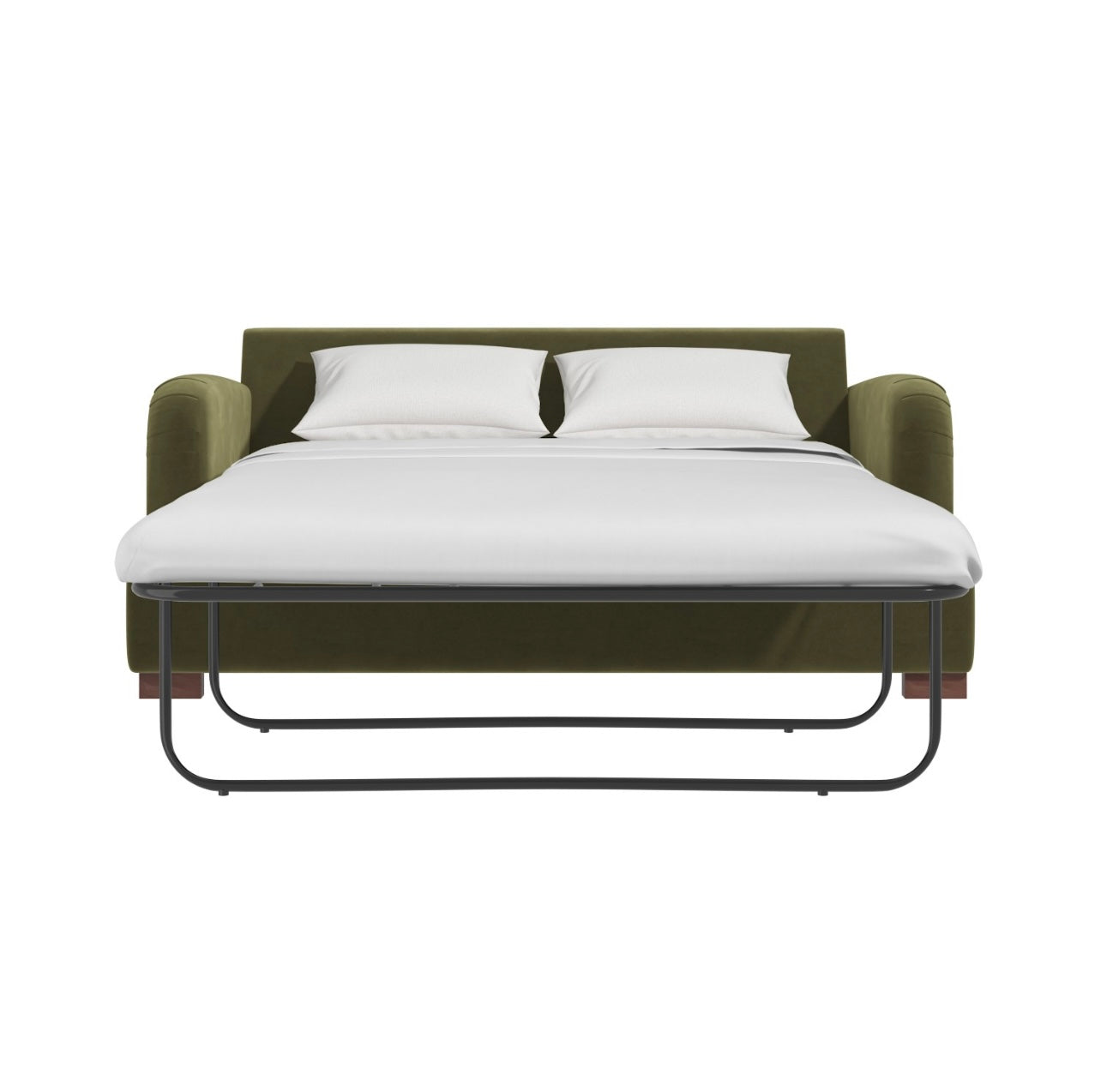 Velvet Sofa Bed 2 Seater Sleeper Sofa with Mattress and Cushions