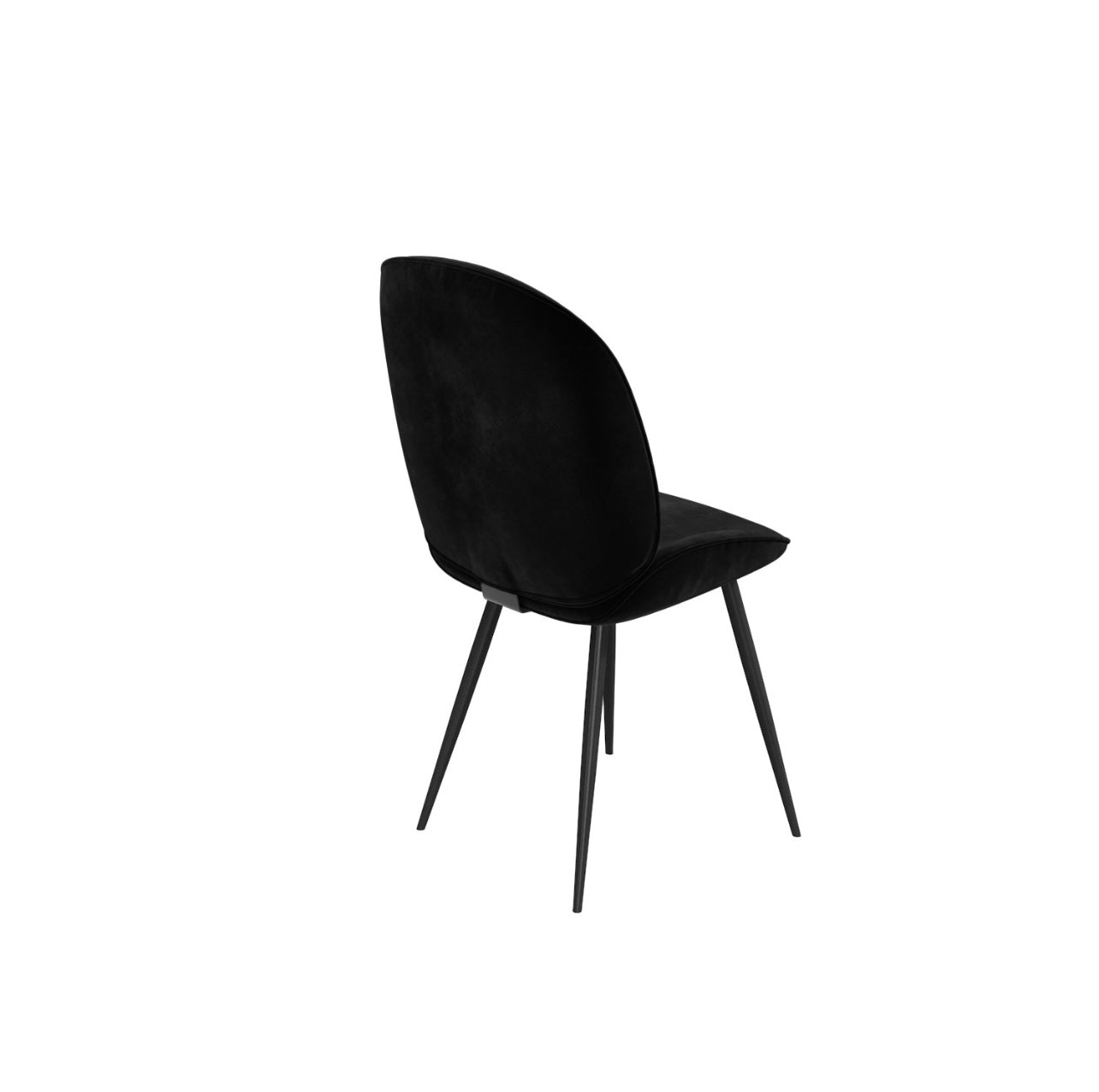 Black Dining Set Table and Four Velvet Chairs