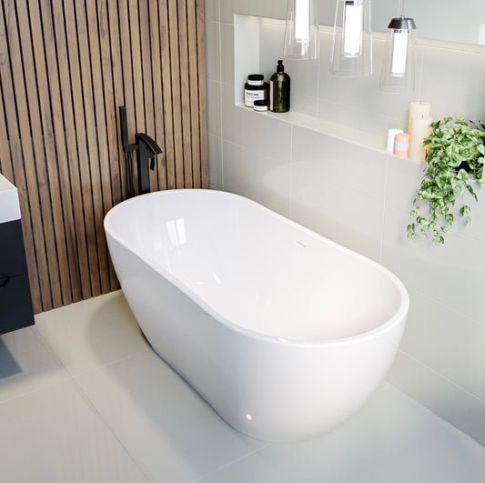 Gloss White Double Ended Bath Modern Freestanding Bathtub