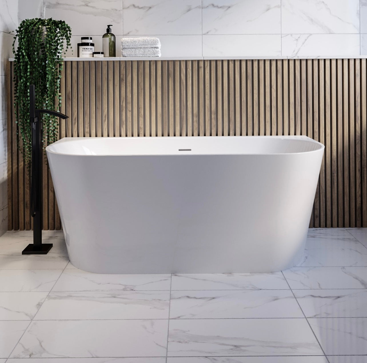 White Double Ended Bath Freestanding Bathtub