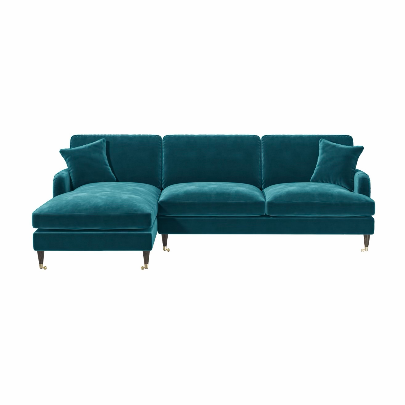 4 Seater Sofa L-Shaped Velvet Corner Couch with Cushions