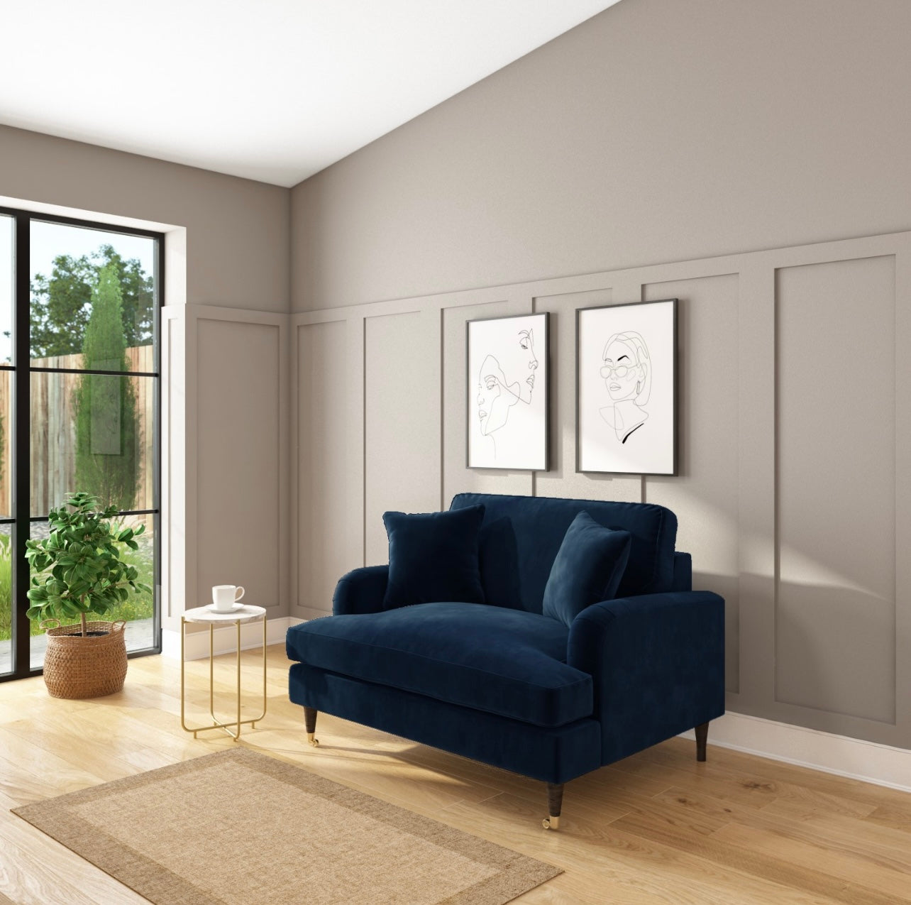 Velvet Loveseat Sofa Couch 2 Seater with Cushions