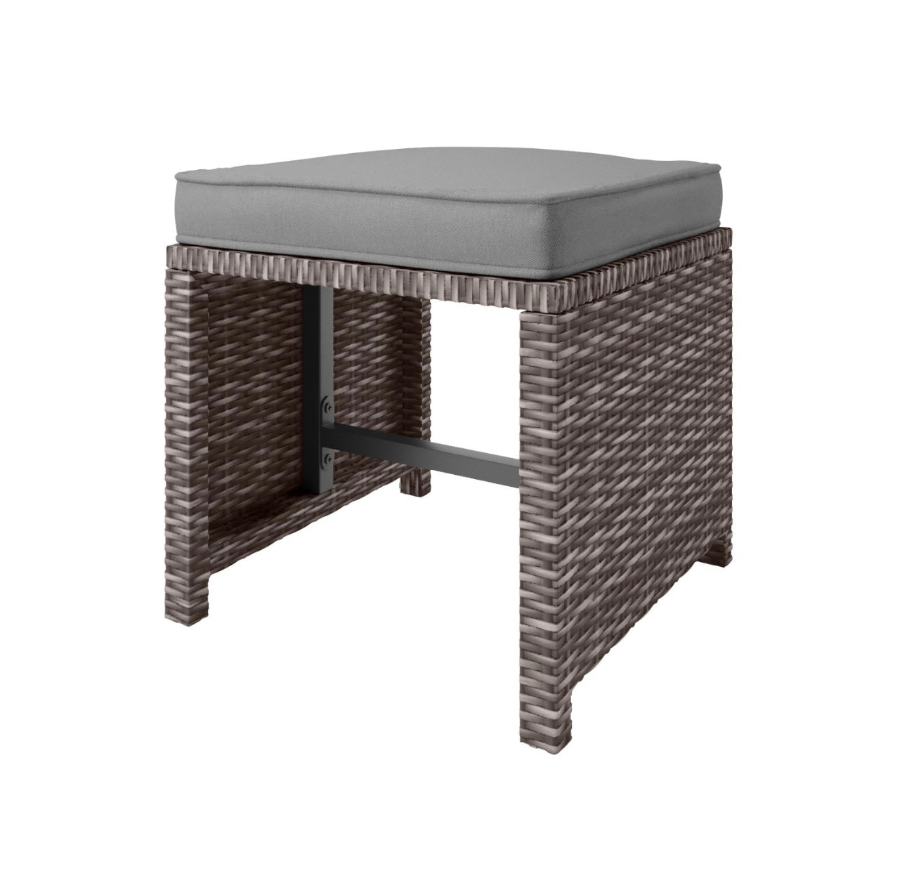 Rattan Garden Dining Set with Footstools Outdoor Patio