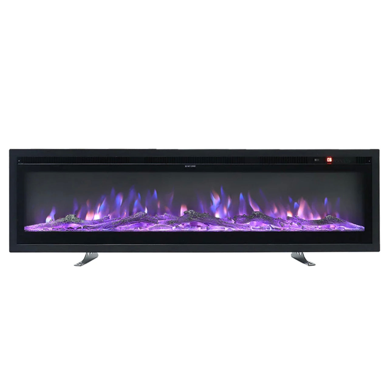 Inset Electric Fire Media Wall with LED Flame