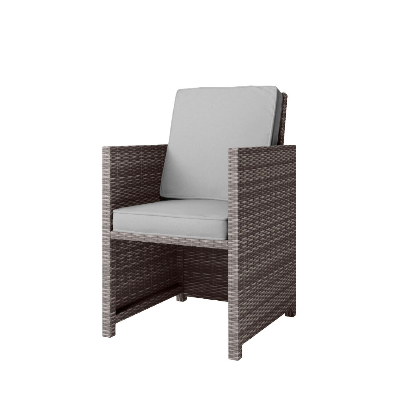Rattan Garden Dining Set with Footstools Outdoor Patio