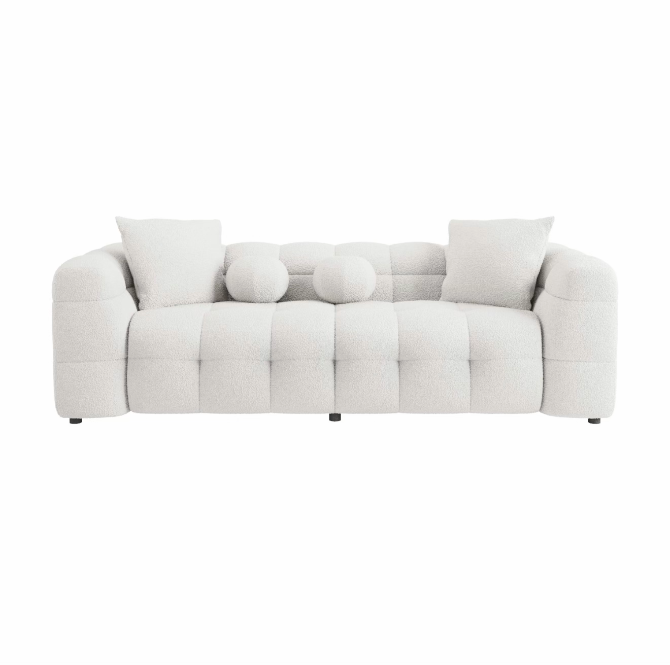 Cream Sofa 3 Seater Settee Upholstered with Cushions