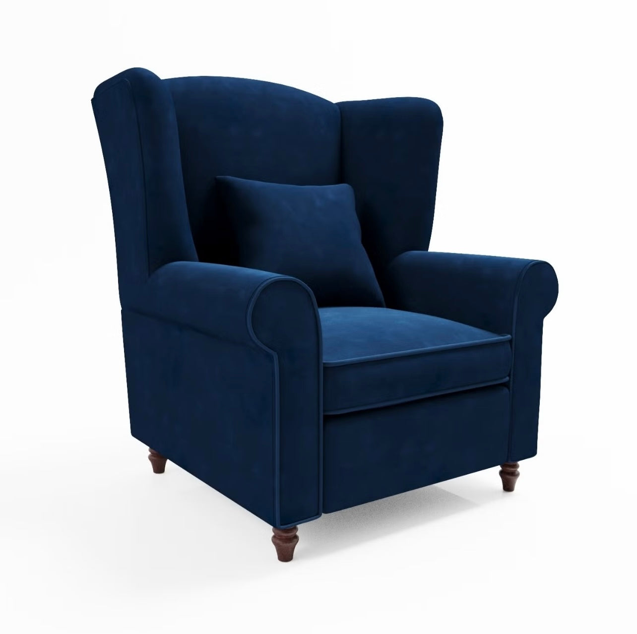 Velvet Armchair with Supportive Back