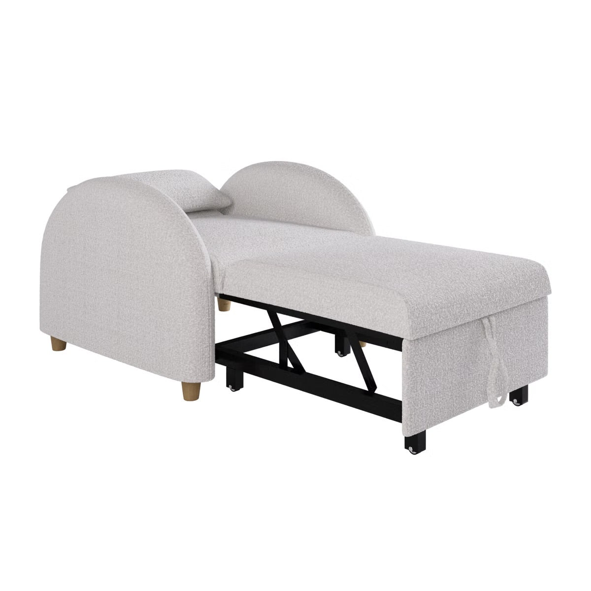 Single Chair Bed Wooden Chaise Lounge Sofa Bed
