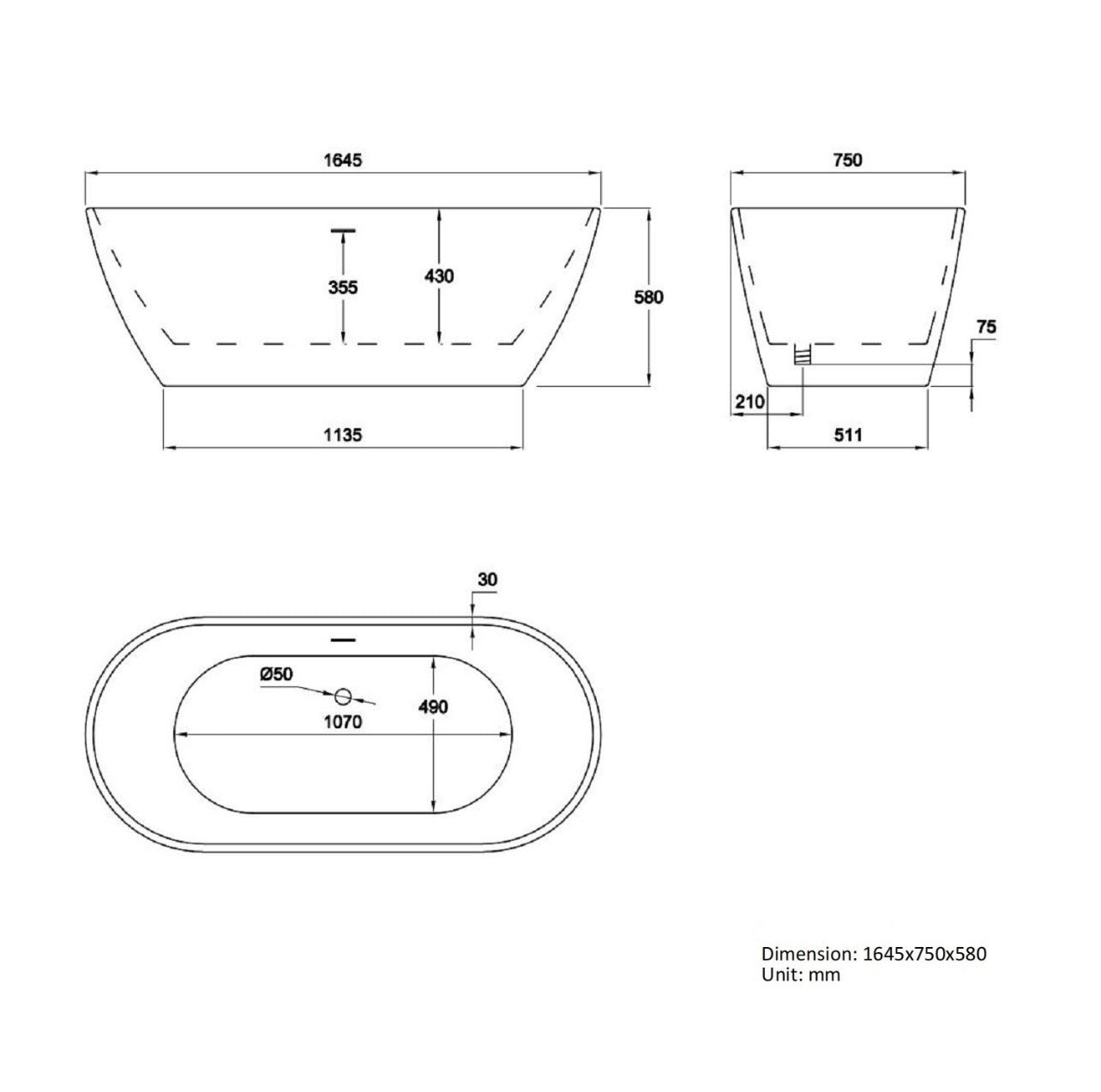 Gloss White Double Ended Bath Modern Freestanding Bathtub