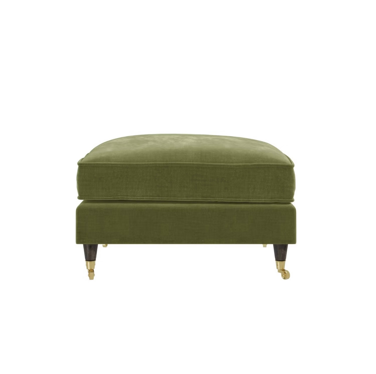 Velvet Footstool Ottoman Pouffe Upholstered Soft Stool