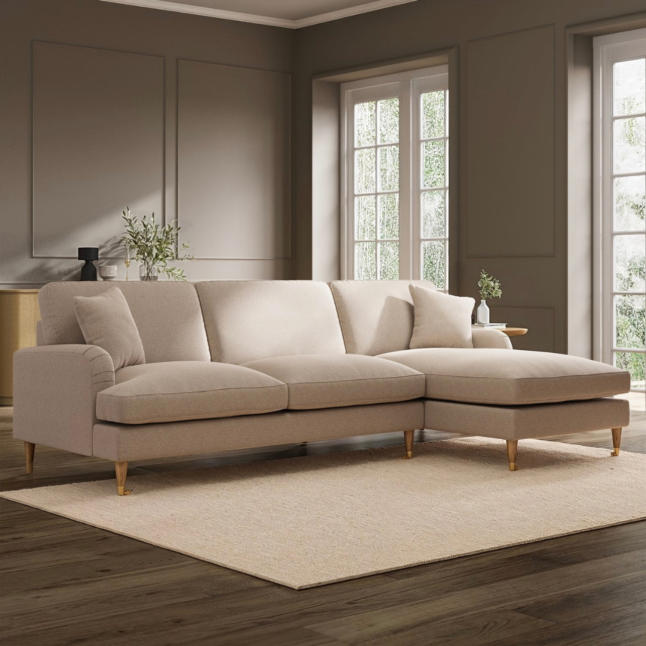 4 Seater Sofa L-Shaped Corner Couch with Cushions