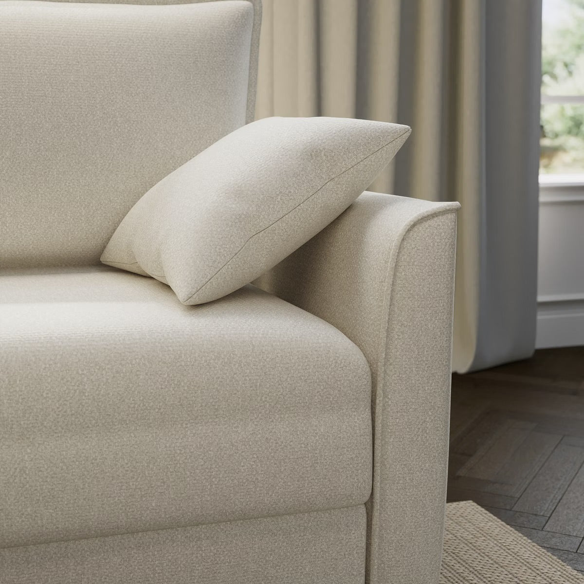 Fabric Sofa Bed 2 Seater Sleeper Sofa with Mattress and Cushions