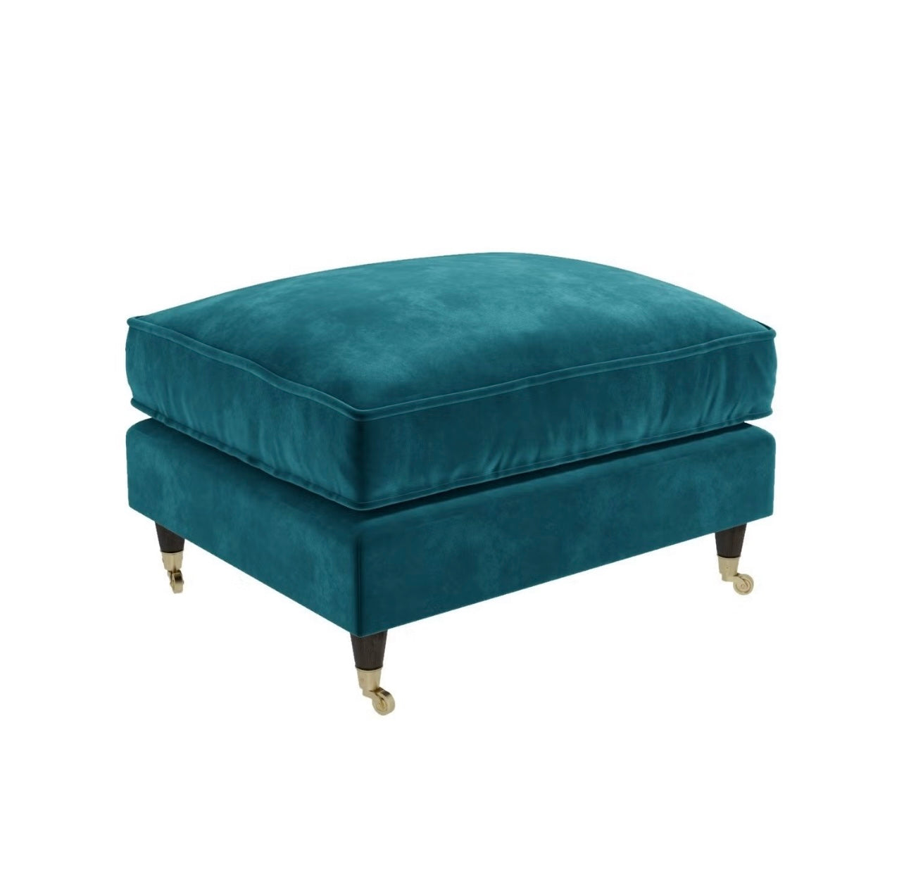 Velvet Footstool Ottoman Pouffe Upholstered Soft Stool