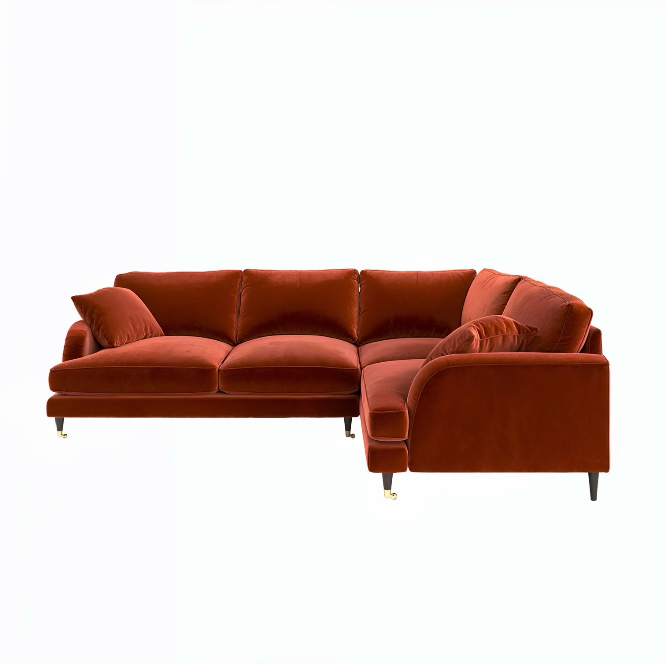 4 Seater Sofa L-Shaped Velvet Corner Couch with Cushions