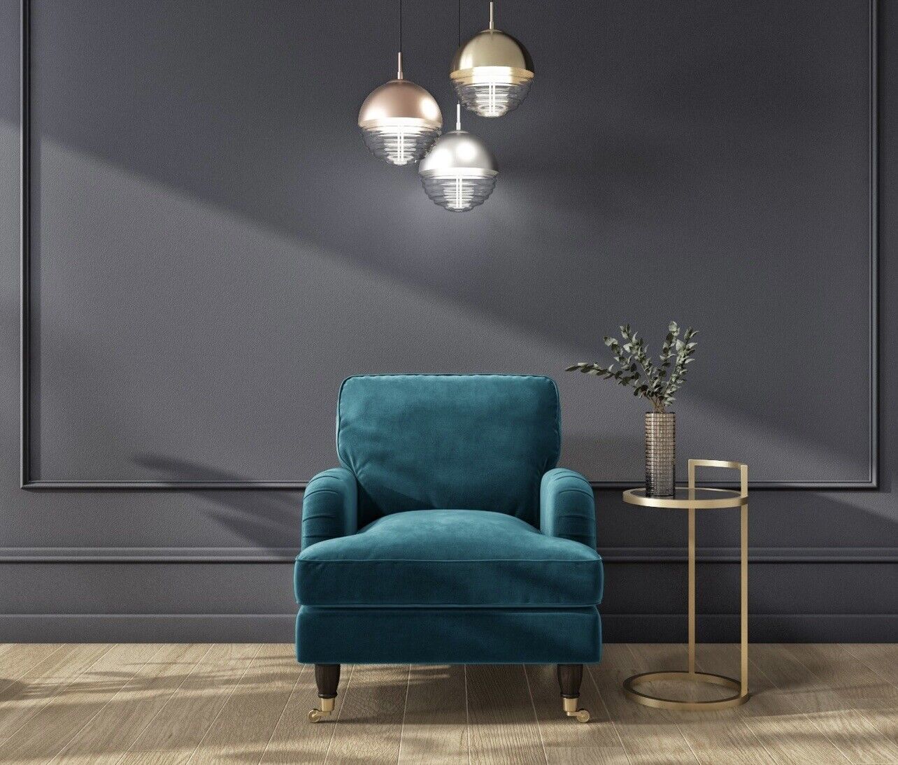 Velvet Armchair Upholstered Accent Chair Plush and Modern