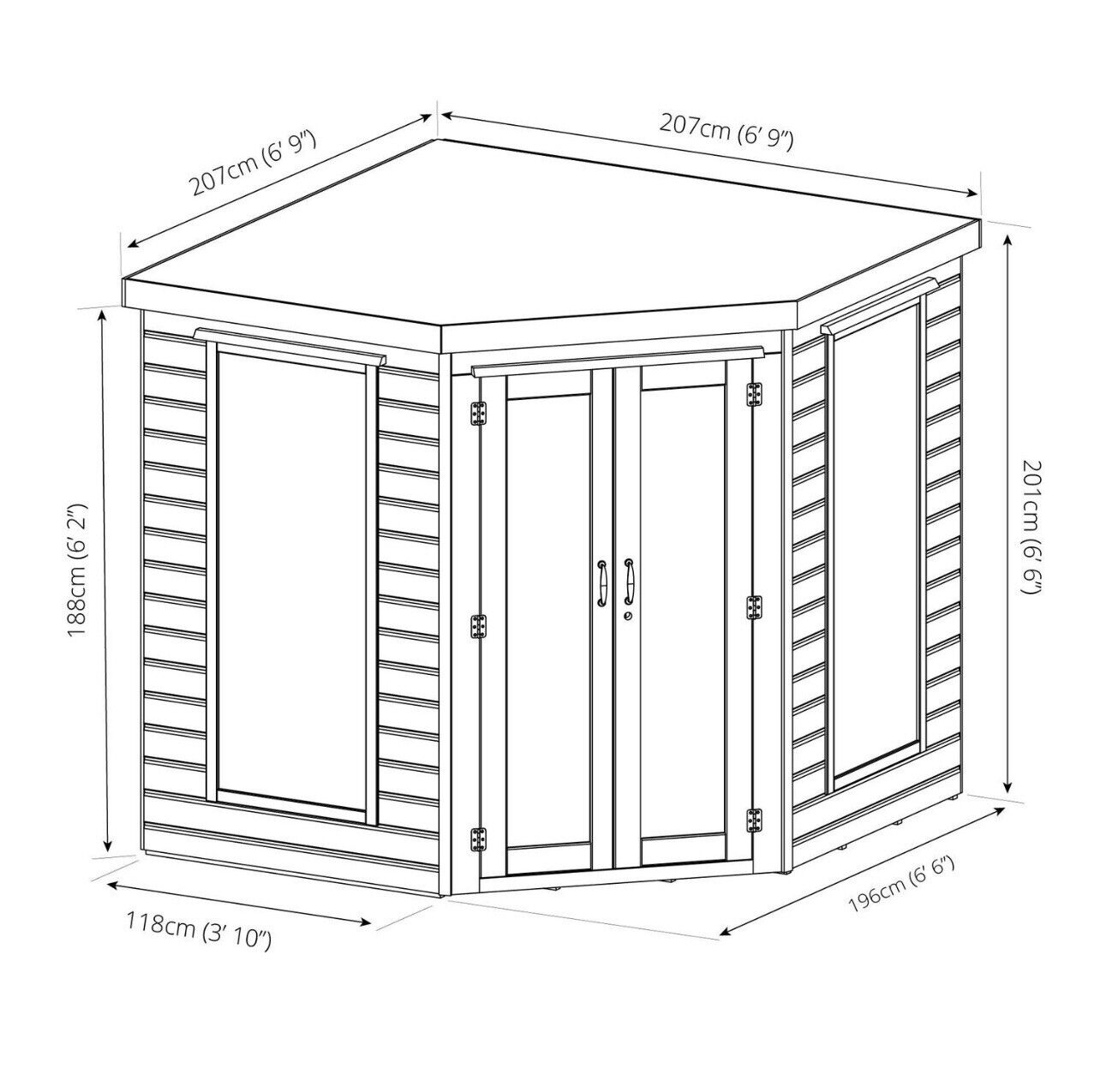 Summerhouse with Double Shatterproof Doors and Lockable