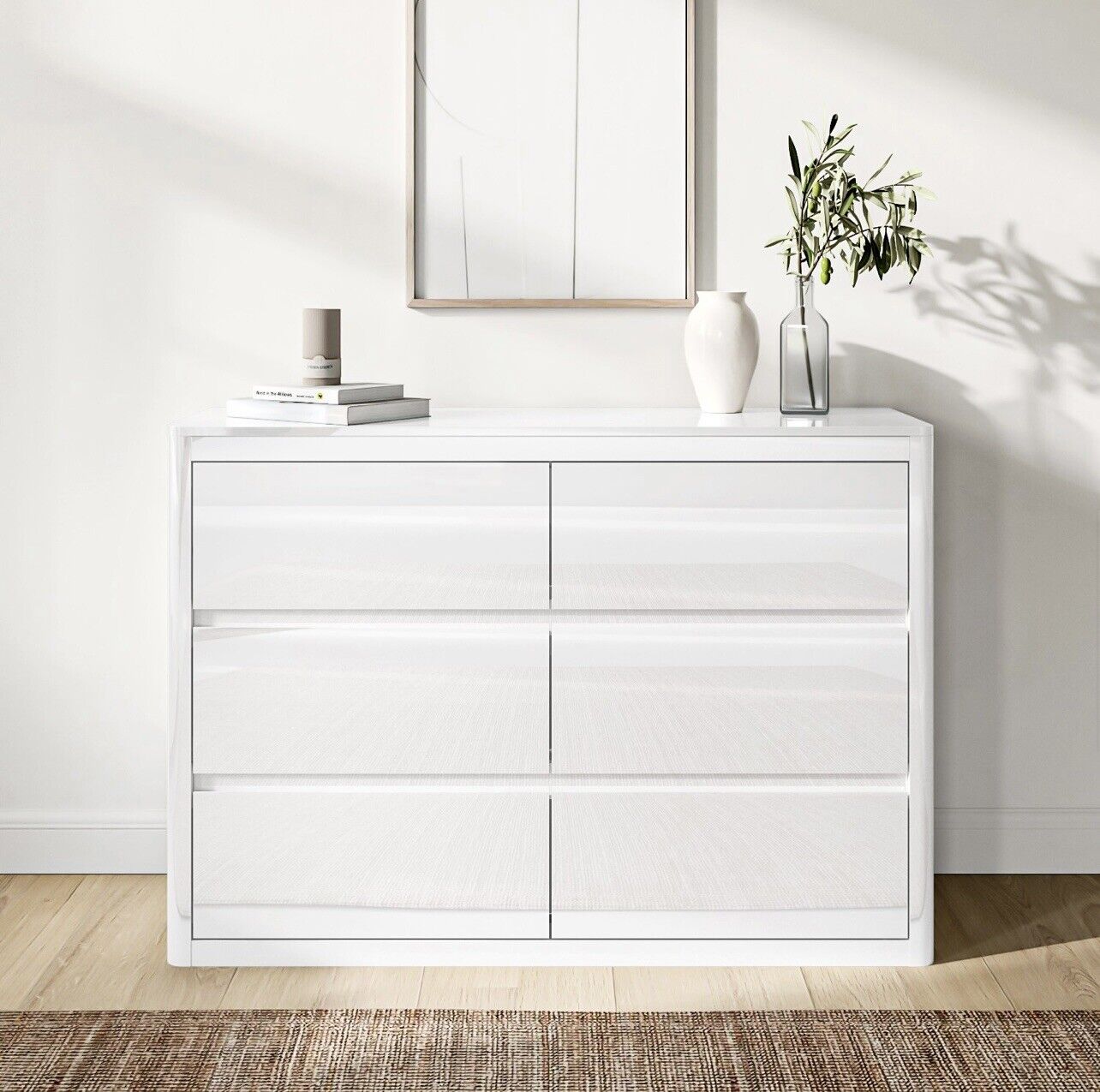Gloss White Chest of Drawers Wooden