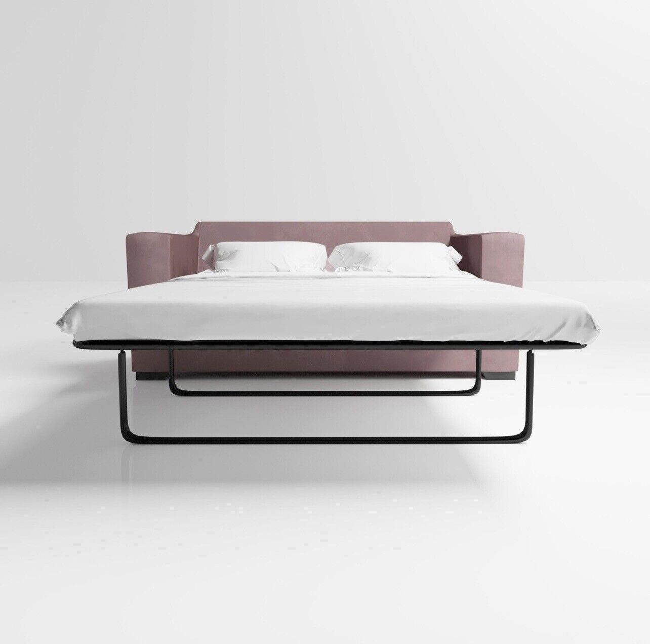 Velvet Sofa Bed 2 Seater Sleeper Sofa with Mattress and Cushions