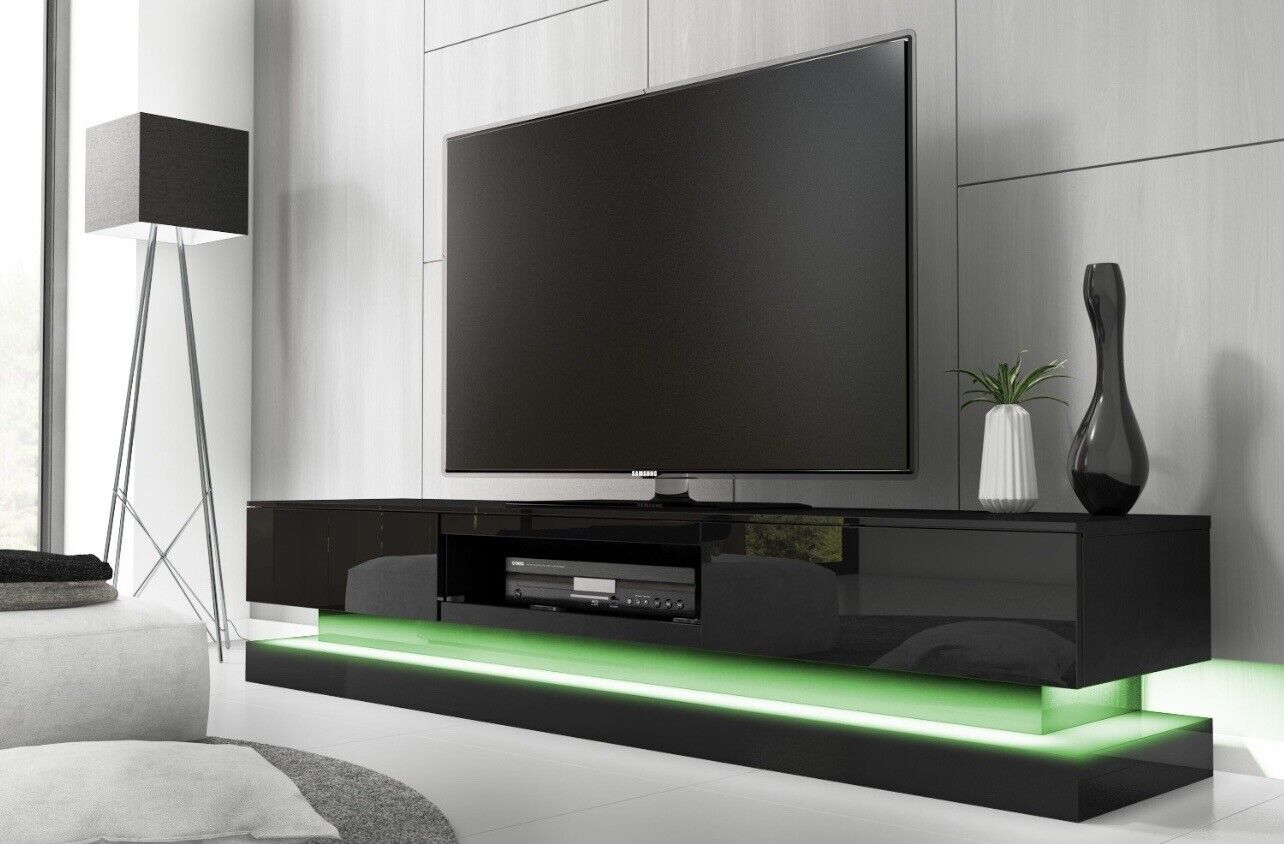 TV Unit with LED Lighting and Remote Control