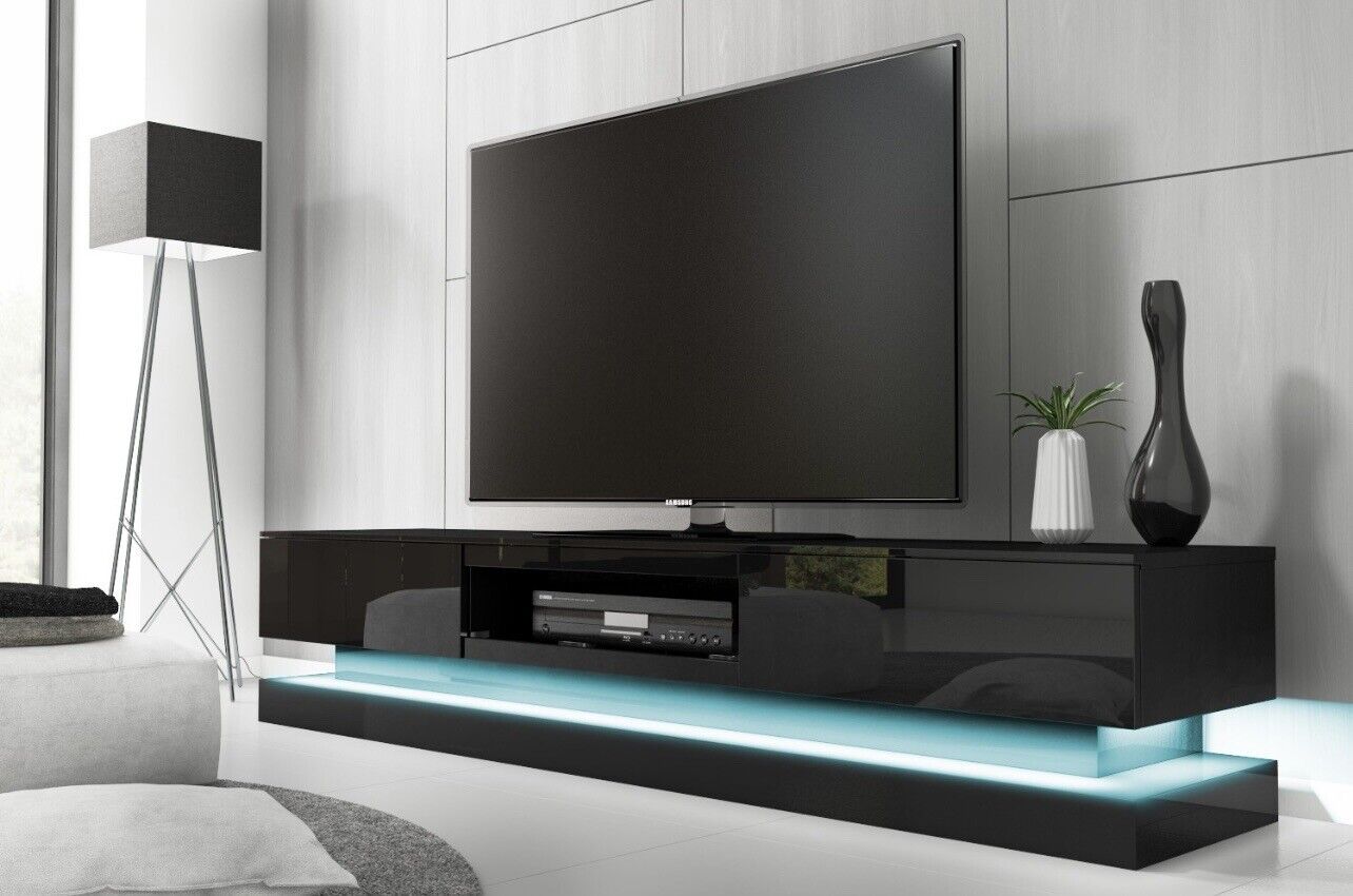 TV Unit with LED Lighting and Remote Control