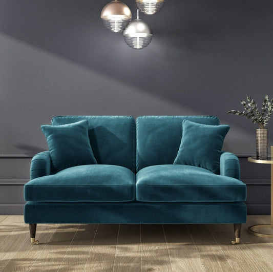 Sofa 2 Seater Velvet Couch Upholstered with Cushions